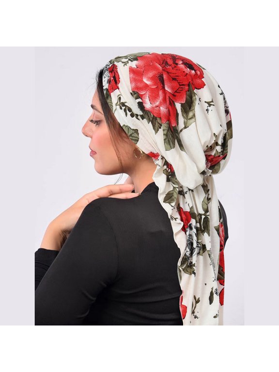 Chemo Headwear Pre Tied Head Scarf Headwraps Lightweight Turban Beanie Cap for Women