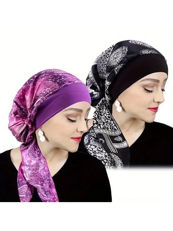 Chemo Headwear for Women Head Scarf Headwraps Silky Soft Turbans for Women Cancer Hats Chemo Beanie Coverings Scarves