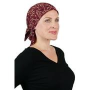 Chemo Scarves for Women Head Scarf Cancer Headwear Head Wrap Batik From Bali 28" Square (Burgundy Leaf)