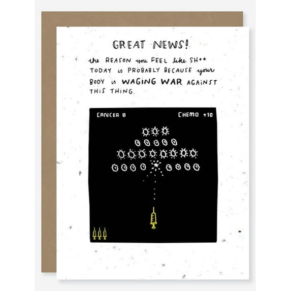 Chemo Support Card – "Great News!" Encouragement Card for Cancer Patients – Perfect Gift for Uplifting Spirits – Blank Inside with Envelope Included