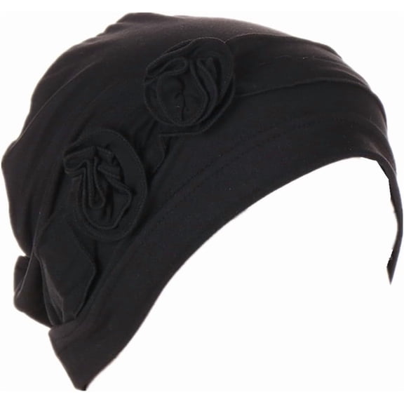 Chemo Turbans for Women Soft Solid Flower Hats pre Tied Slip on Head Scarves for Cancer Headcovering