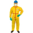 thumbnail image 1 of CHEMSPLASH 1 Chemical Splash Taped Seams Protection Suit (Yellow) for Hazmat, Paint, and Light Duty Chemicals (2XL, Attached Hood Elastic Wrist & Ankle) (Case of 6), 1 of 8