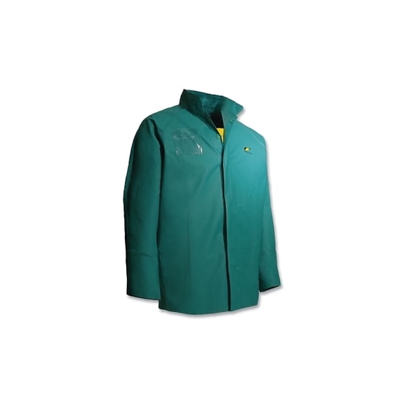 Chemtex Jacket with Hood Snaps, Large, PVC, Green
