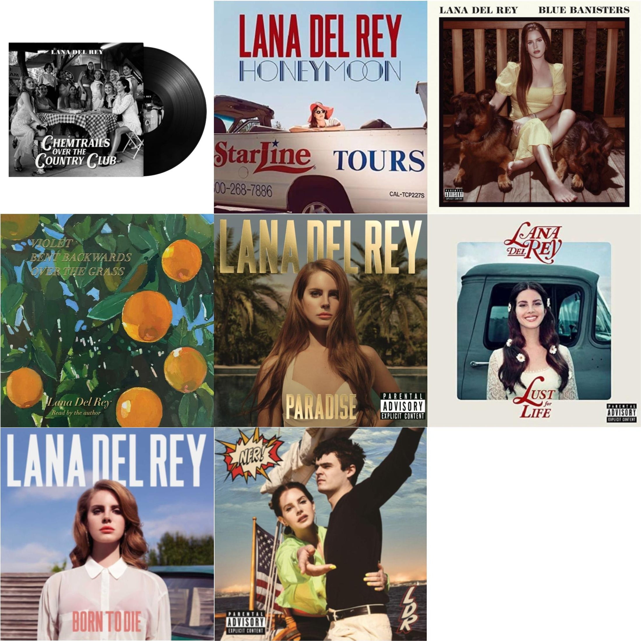 Chemtrails Over The Country Club & Honeymoon & Blue Banisters (2LP) & Violet Bent Backwards Over The Grass (180G) & Paradise & Lust For Life & Born To Die & Nfr! (2LP)