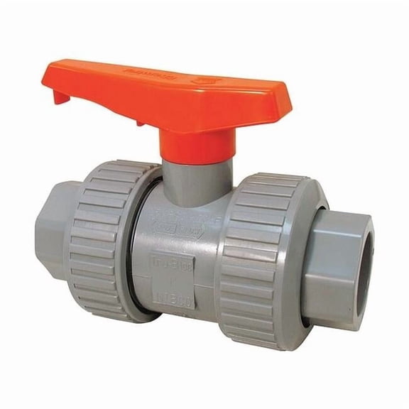Chemtrol 3/4" Socket x FNPT CPVC Ball Valve Inline True Union U51TB-V 3/4