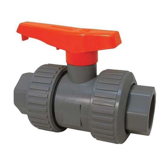 Chemtrol 1/2" Socket x Thread PVC Ball Valve Inline True Union MA930U6