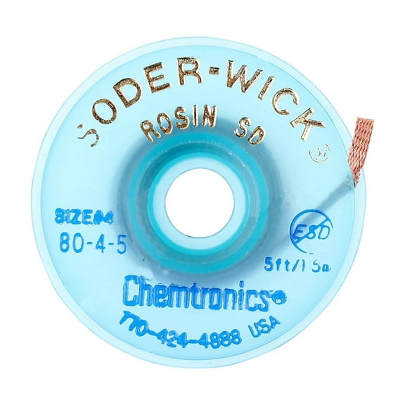 Chemtronics ESD Safe Spool Desoldering Braid 80-4-5 Soder Wick Rosin