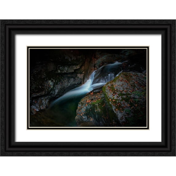 Chen, Cicy 24x17 Black Ornate Wood Framed with Double Matting Museum Art Print Titled - Texas Falls