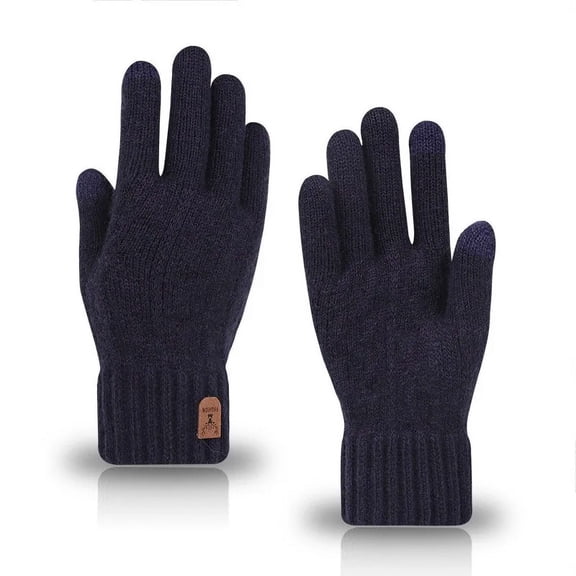 Chen Yuming New men's warm gloves winter touch screen plus fleece gloves cold warm wool knitted gloves Outdoor Windproof Skiing Snow Mittens