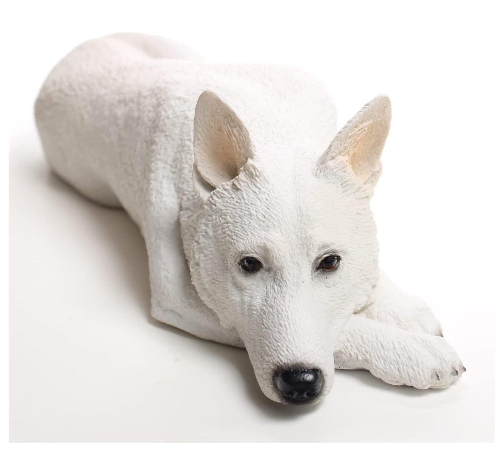 White Resin German Shepherd Dog Figurine