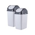 Chen xin Small 2.5 Gallon Plastic Trash Can with Swing Top Lid, Compact