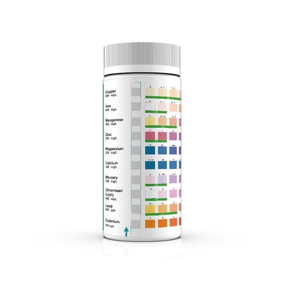 ChenZY 10-in-1 Heavy Metal Water Test Strips, Quick Detection for Copper Iron Zinc Lead & More Metals, for Drinking Water Aquarium Industrial Water Test