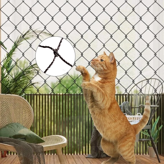 ChenZY Cat Netting Balcony, 3.05x5.1meter Reinforced Bite Tear UV and Weather-Resistant Anti-Fall Netting for Pets, Safety Net for Cat, Small Catio for Apartment Balcony Protection