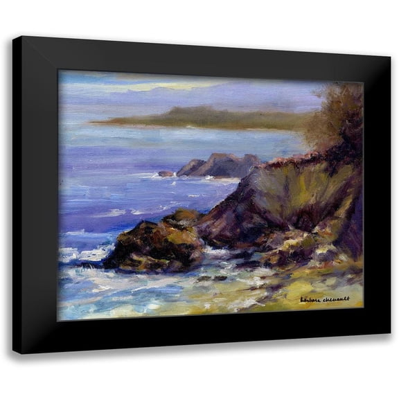 Chenault, Barbara 14x12 Black Modern Framed Museum Art Print Titled - Surf on the Rocks