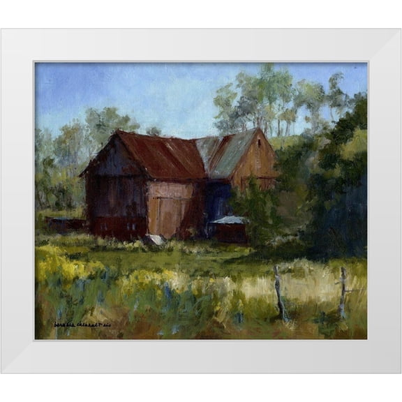 Chenault, Barbara 14x12 White Modern Wood Framed Museum Art Print Titled - Amish Country Barn