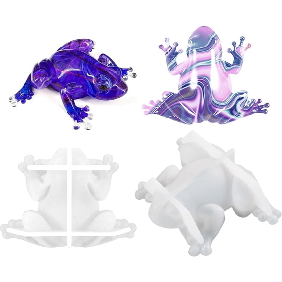 Chenfeng 2 Pack Frog Silicone Mold, Flexible Resin Casting Molds for DIY Art, Perfect Home Ornament
