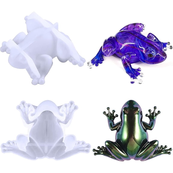 Chenfeng  2 Pcs Silicone Frog Mold, Animal Molds for Resin Casting, DIY Craft Kit for Beginners