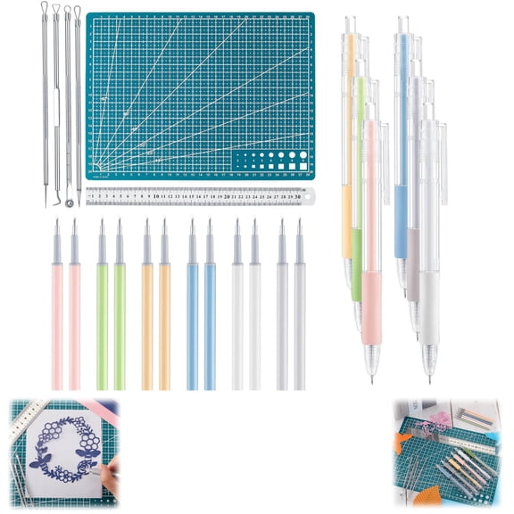 Chenfeng Premium Crafting Tool Kit for Vinyl, Paper, Card Cutting, Complete 24-Piece DIY Art Set