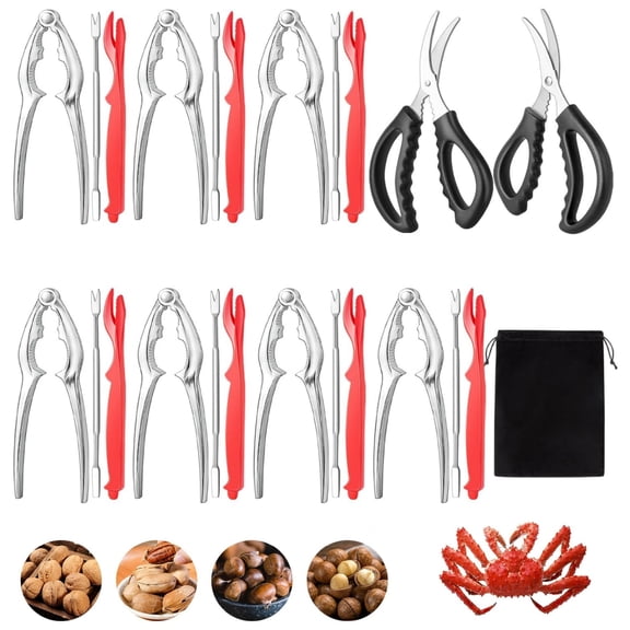Chenfeng Seafood Tool Set, 24 Pcs Complete Kit for Crab Legs, Lobster, Shrimp with Storage Bag