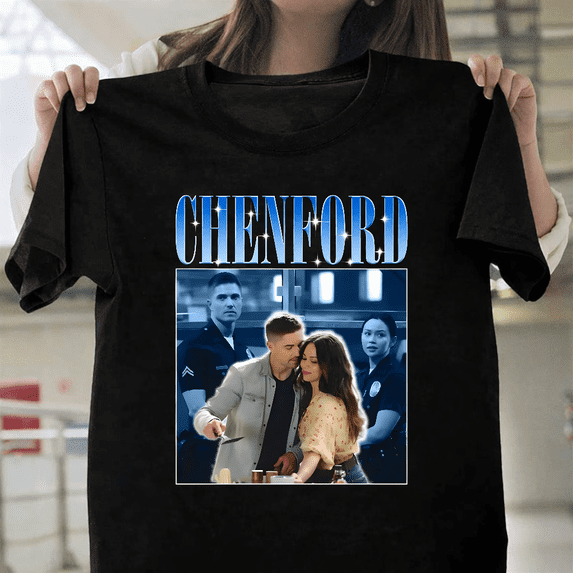 Chenford The Rookie Lucy Chen Tim Bradford Couple Ship TV Art Unisex T-Shirt, up to size 3XL.