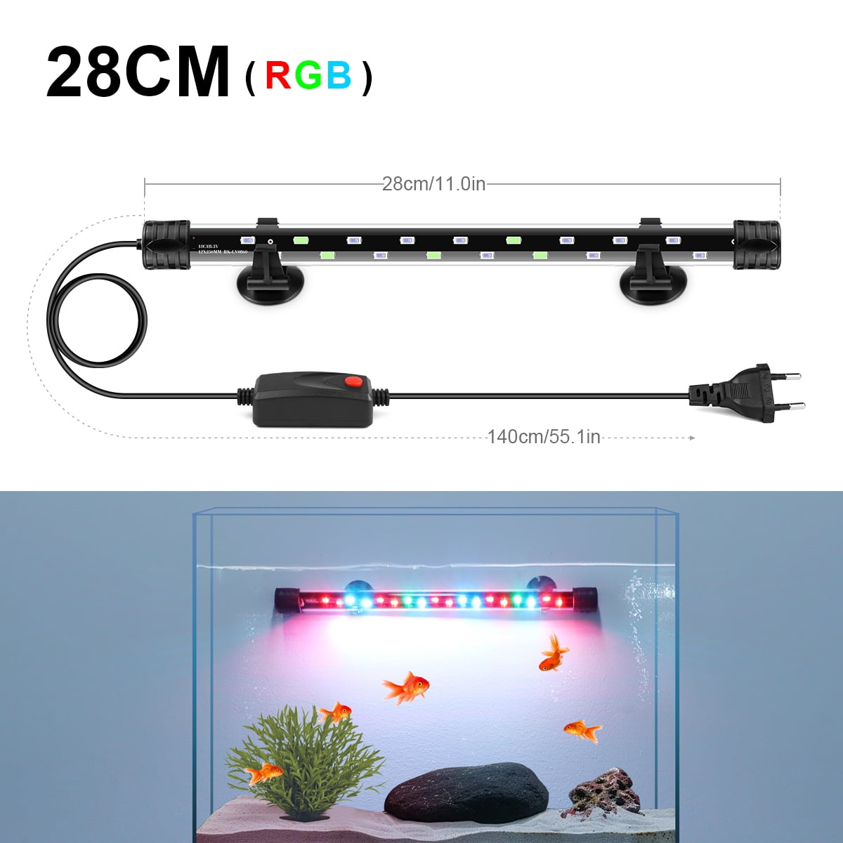 ChengZhiqiangqgwg 110V 220V Strip Aquarium Light LED Waterproof Fish ...