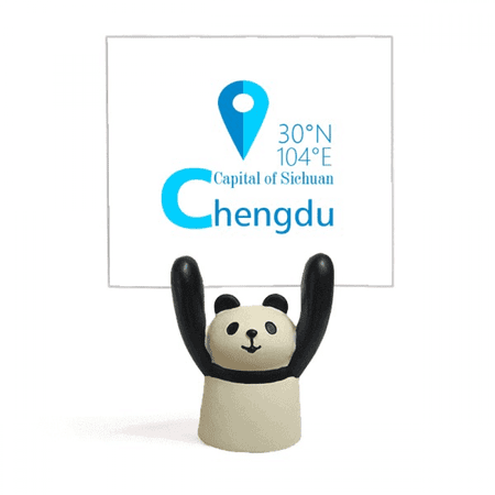 Chengdu Geography Coordinates Travel Memo Holder Cartoon Animal Panda Stand Decoration