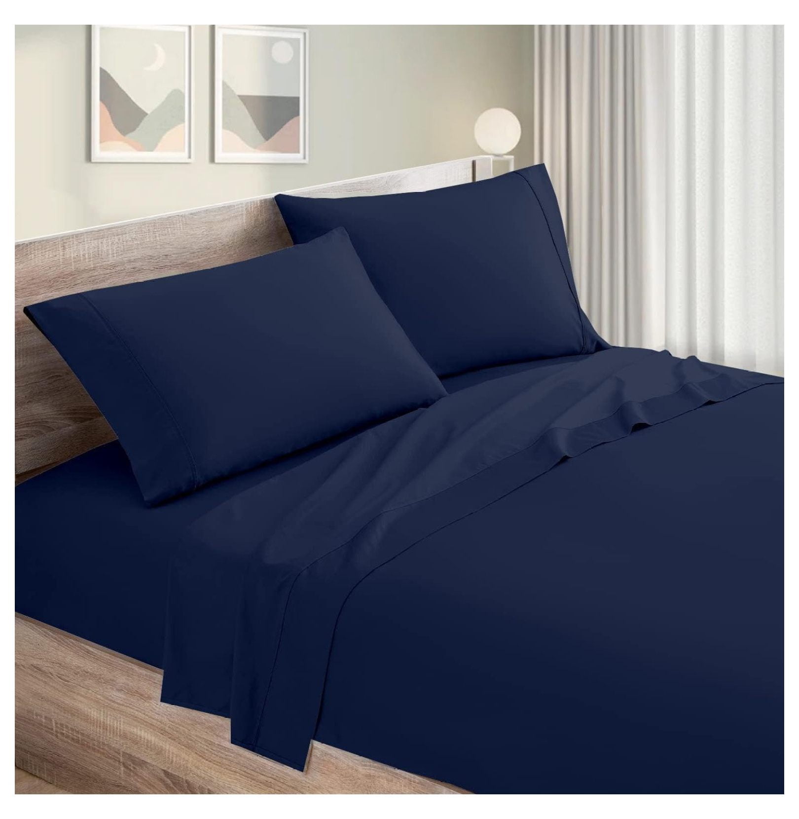 Chengheng Full XL Size Sheet Set 4 Piece Bedding Brushed Microfiber Extra Soft, Cooling