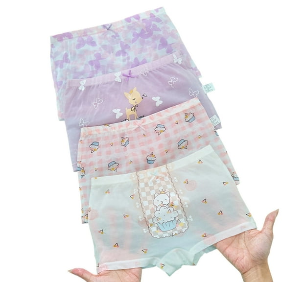 Chenglor 4 Pcs Little Girls Toddler Kids Ballet Princess Underwear Boxers Briefs Panties