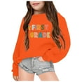 thumbnail image 1 of Chenglor Back To School Oversized Hoodie Girls Sweatshirts Back To School Hoodie Girls Clothes Size 7 Children's Fashion Clothes (3-4 Years Orange), 1 of 4