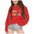 thumbnail image 1 of Chenglor Back To School Oversized Hoodie Girls Sweatshirts Back To School Hoodie Girls Clothes Size 7 Children's Fashion Clothes (7-8 Years Red), 1 of 4