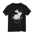 thumbnail image 1 of Chenglor Easter Shirt For Toddler Boys Girls Eggs Hunt Bunny Kids T Shirt #Black 3-4 Years, 1 of 3