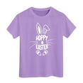 thumbnail image 1 of Chenglor Easter Shirt For Toddler Boys Girls Eggs Hunt Bunny Kids T Shirt #Light Purple 12-13 Years, 1 of 3