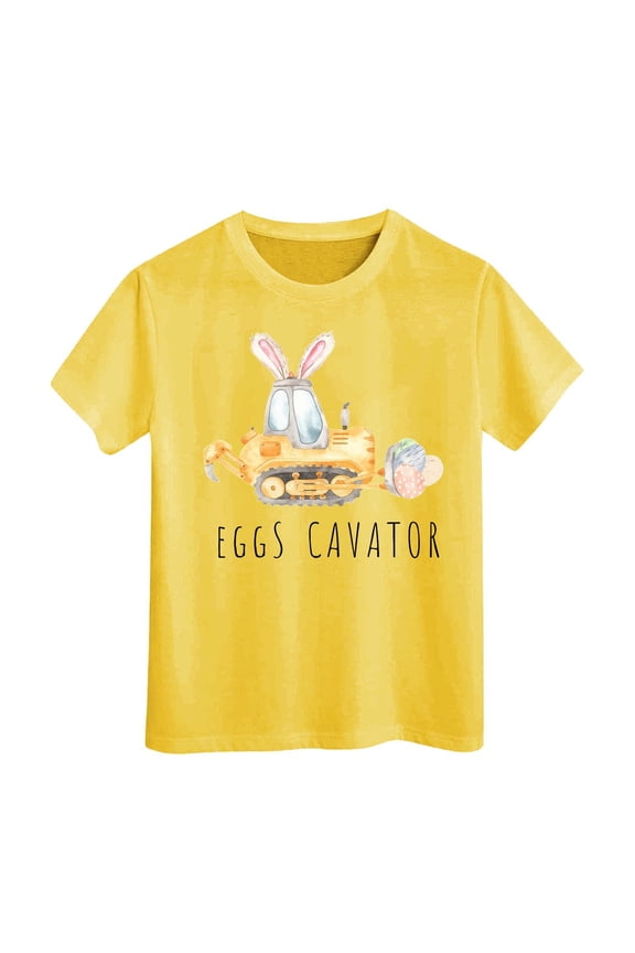 Easter Shirt For Toddler Boys Girls Eggs Hunt Bunny Kids T Shirt #Yellow 3-4 Years