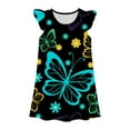 thumbnail image 1 of Chenglor Girls Nightgowns Butterflies Pajamas Toddler Pajamas Sleepwear Flutter Short Sleeves Night Gowns for Kids #Z07 Black 6-7 Years, 1 of 2