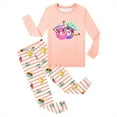 thumbnail image 1 of Chenglor Girls Pajamas Size 5-6 Years Pants & Long Sleeve Cartoon Print Pullover Pj 2 pcs Tween Teens Fall Cloths Set # Light Pink, 1 of 4