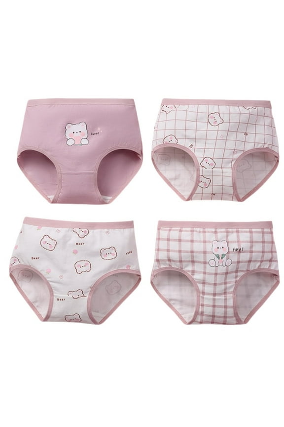Girls' Panties Size 2-3 Years Cotton Underwear Toddler Undies Shorts Pants Cotton Underwear Trunks Kids Breathable Comfort Panties 4 PCS Light Purple