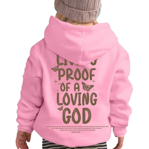 Chenglor Hoodies for Teen Girls Girls Sweatsuit Jesus Printed Hooded Sweatshirt Pullover