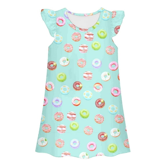 Chenglor Lounge Set for Girls 7-8 Years Mint Green Nightgowns for Girls Kids Pajamas Princess Dress Sleepwear Night Gown