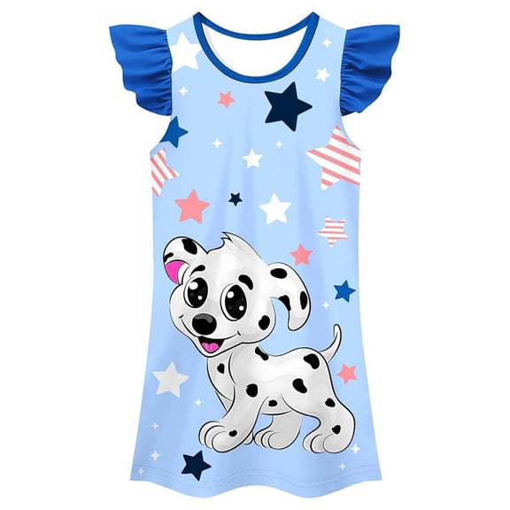 Chenglor Toddler Nightgowns for Girls 3-4 Years Purple Girls Nightgown Summer Dresses Tie Dye Kids Nightgown Girls' Nightgowns & Sleep Shirts