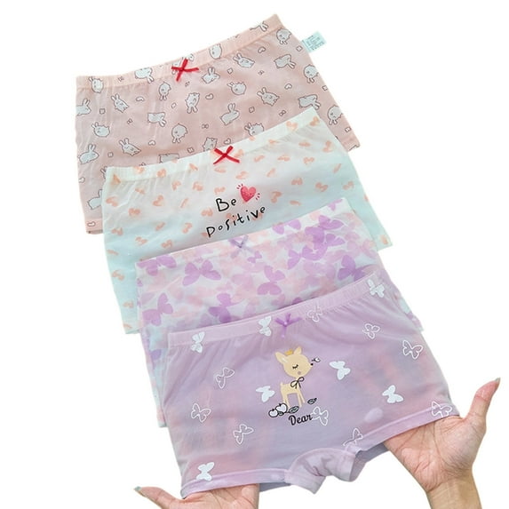 Chenglor Toddlers Little Girls Cotton Briefs Panties Pack of 4PC Print Underwear 3T-12Years