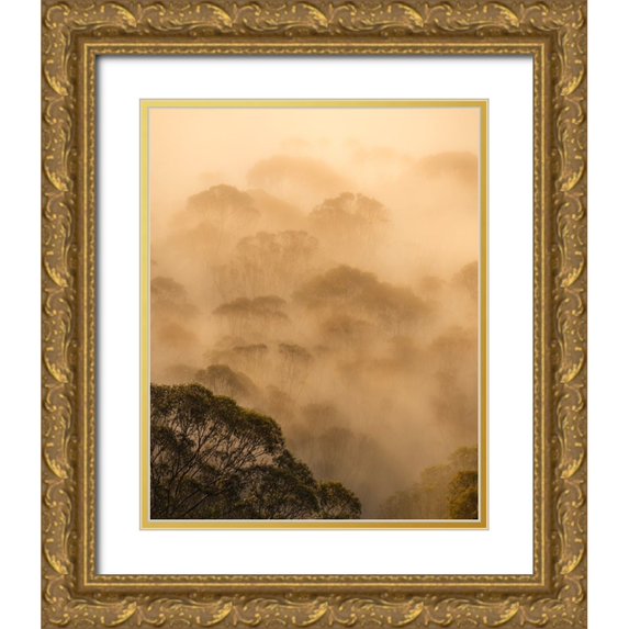 Chengming 12x14 Gold Ornate Wood Framed with Double Matting Museum Art Print Titled - Ink Painting