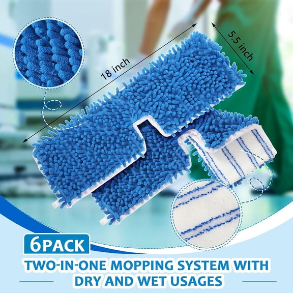Chengu 12 Pieces Microfiber Flip Mop Refills Replacement Heads Double Sided Cleaning Pads Machine Washable Mop for Dry and Wet  Use