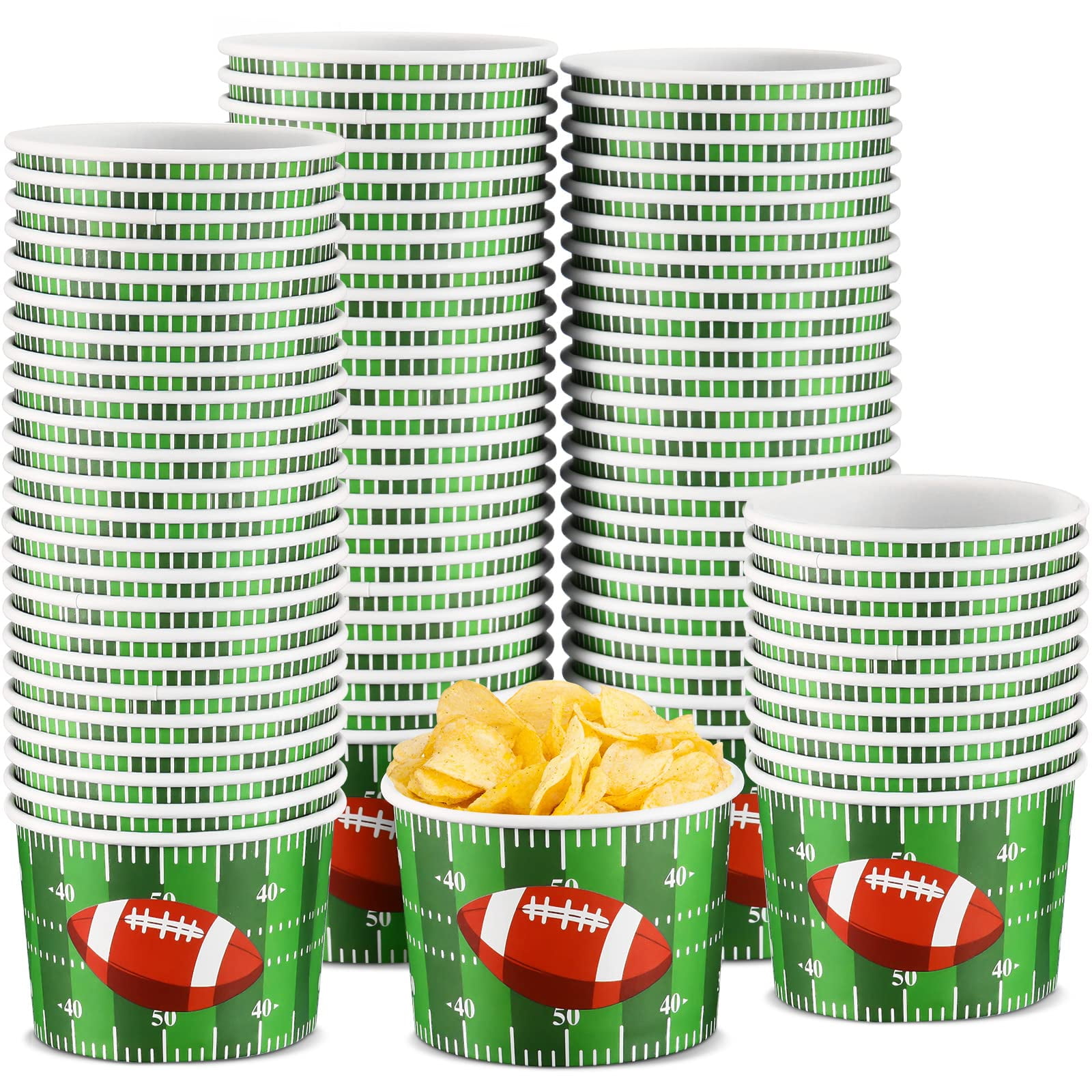 Chengu Football Snack Bowl Paper Game Day Football Bowls Party Supplies  Football Ball Serving Bowl Paper Cups Disposable Paper Bucket For Football  Tailgate Dinner Sports Event(Fresh Style,96 Pieces) 
