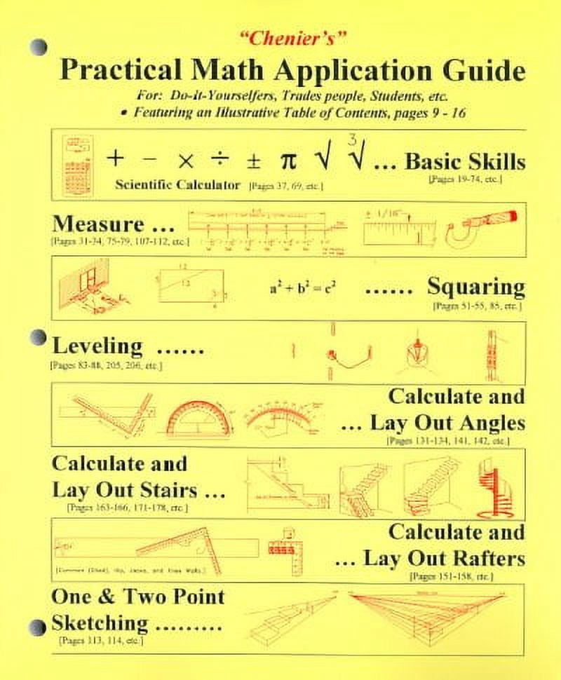 Trades Math Formulas Chenier's Practical Math Application Guide : For Do-it-yourselfers ...