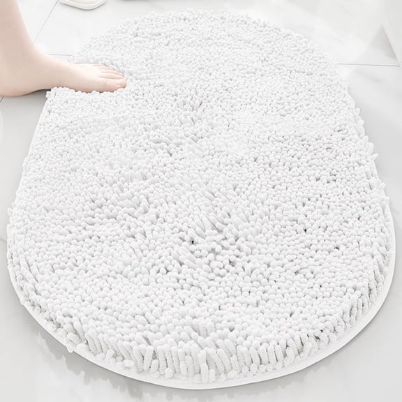 Chenille Muddy Doormat - Washable Non-Slip Indoor Outdoor Entryway Front Door Rug(White,16" x 24")