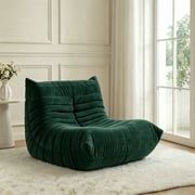 Chenille Adult Bean Bag Chair Lazy Sofa Lounger with Non-Slip Base and Low Center of Gravity, Pale Green 35.43 Inch