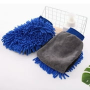 Chenille Anti-Scratch Microfiber Car Wash Mitt - Double-Sided Scratch-Free, Ultra Soft Absorbent Auto Glove for Car Washing, Vehicle Maintenance & Safe Detailing Cleaning Royal Blue