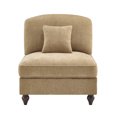 thumbnail image 1 of Chenille Armless Sofa with Removable Ruffle Skirt and Pillow Light Coffee Convertible Sectional for Small Spaces and Apartments, 1 of 8
