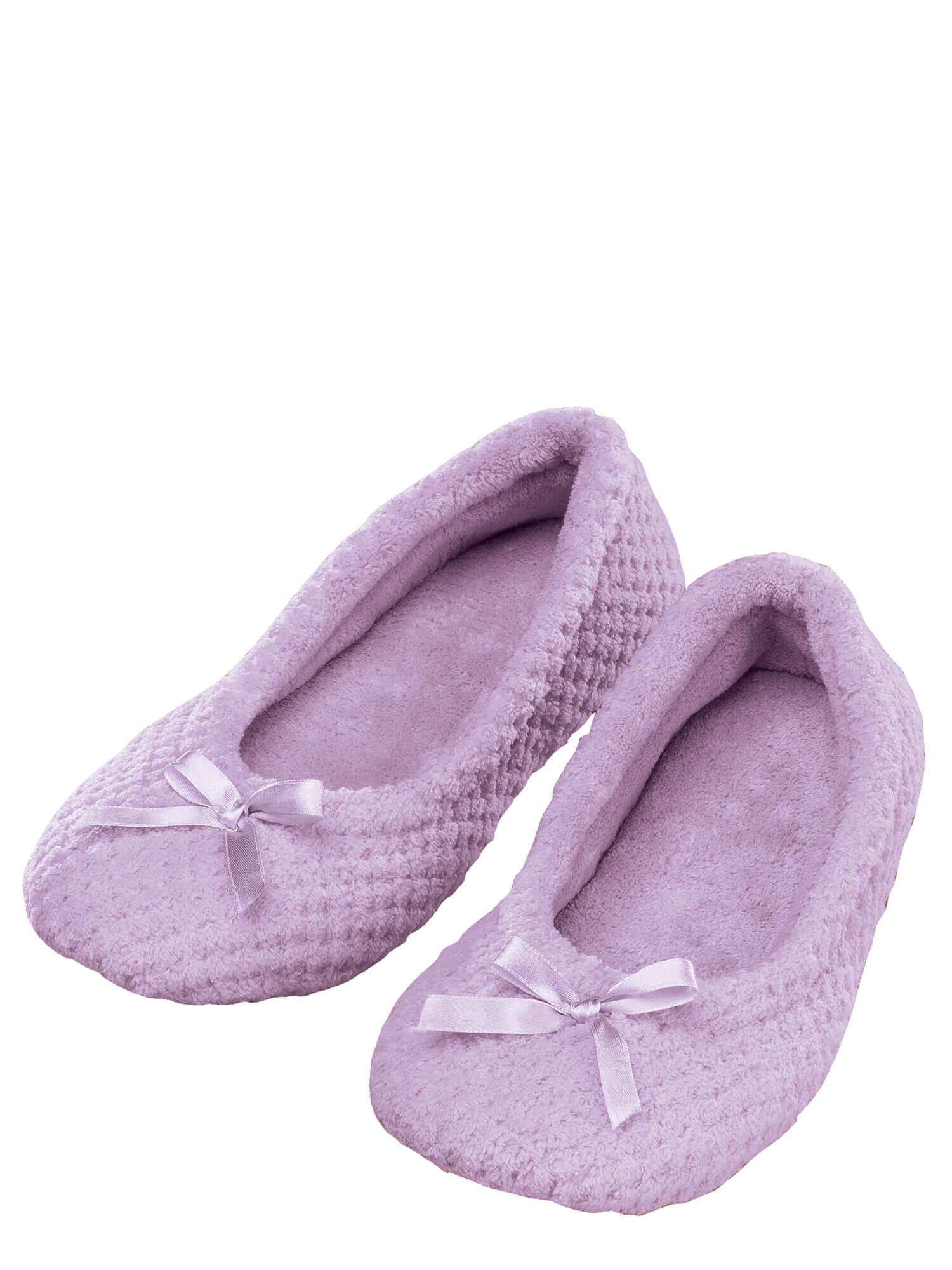 Chenille Ballet Slippers, Flexible House Slipper Design, Plush Insole, Non-Skid Outer - Size Medium, Light Purple - Walmart.com