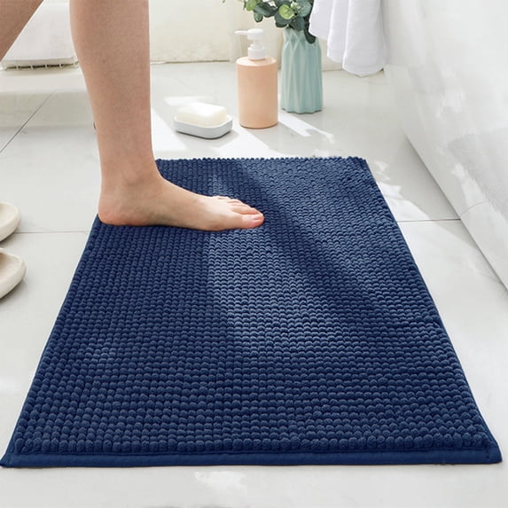 Chenille Bath Mat Non Slip Absorbent Rug for Bathroom Bedroom Flooring